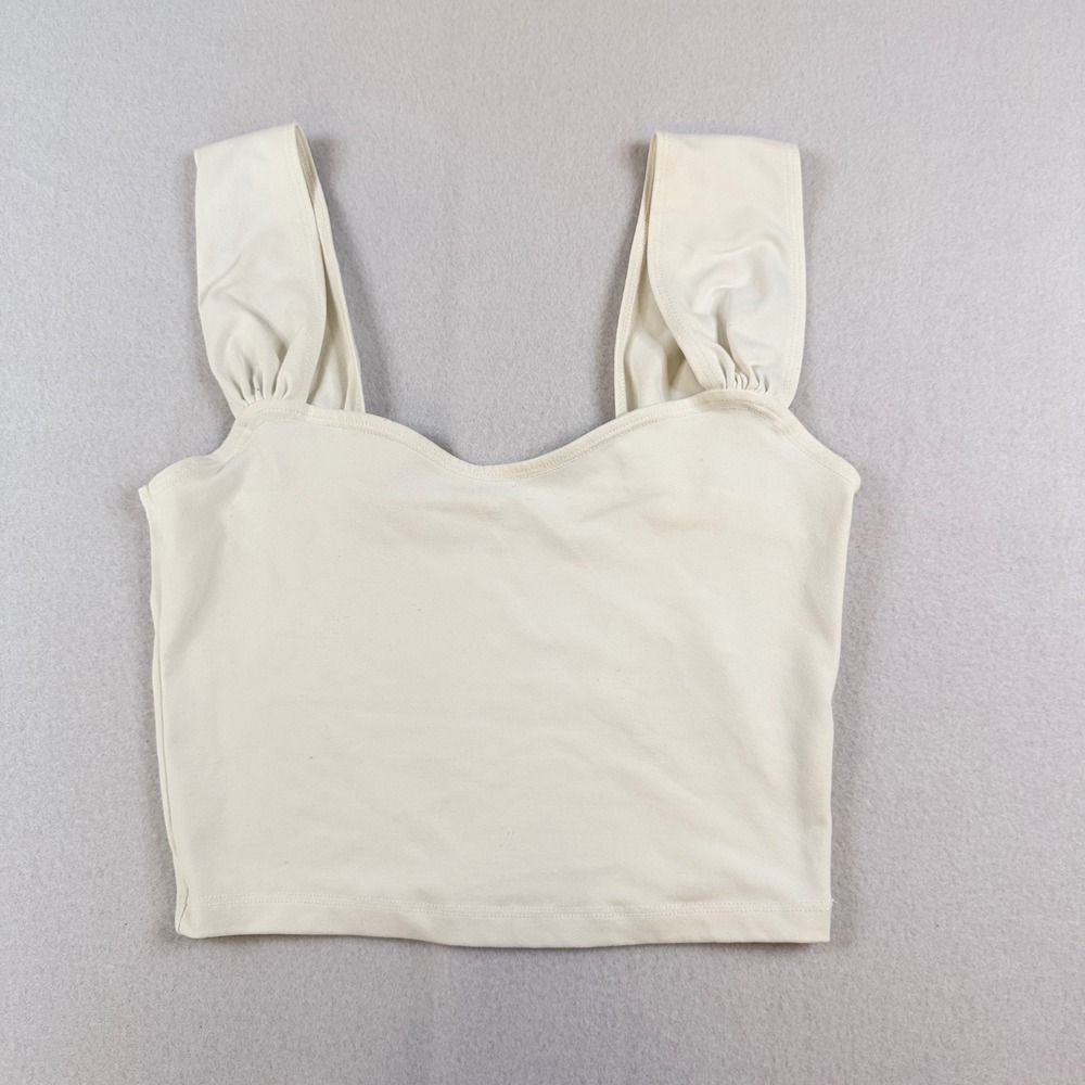 Abercrombie & Fitch Soft A&F Collection Cream Sweetheart Crop Top XS